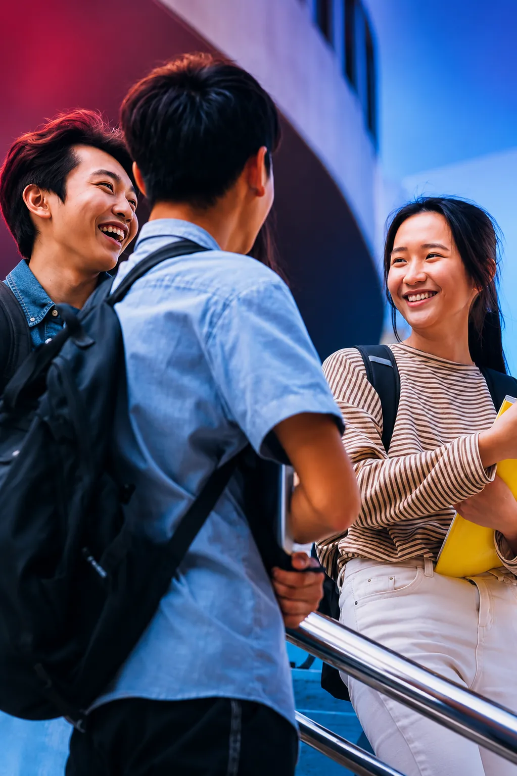 Students collaborating in a club community