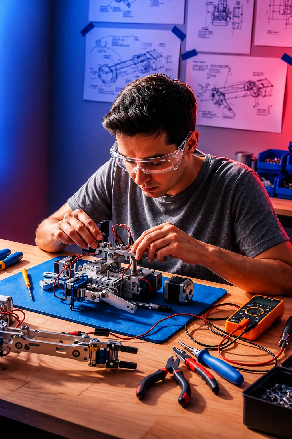 Students building technology projects in an innovation lab