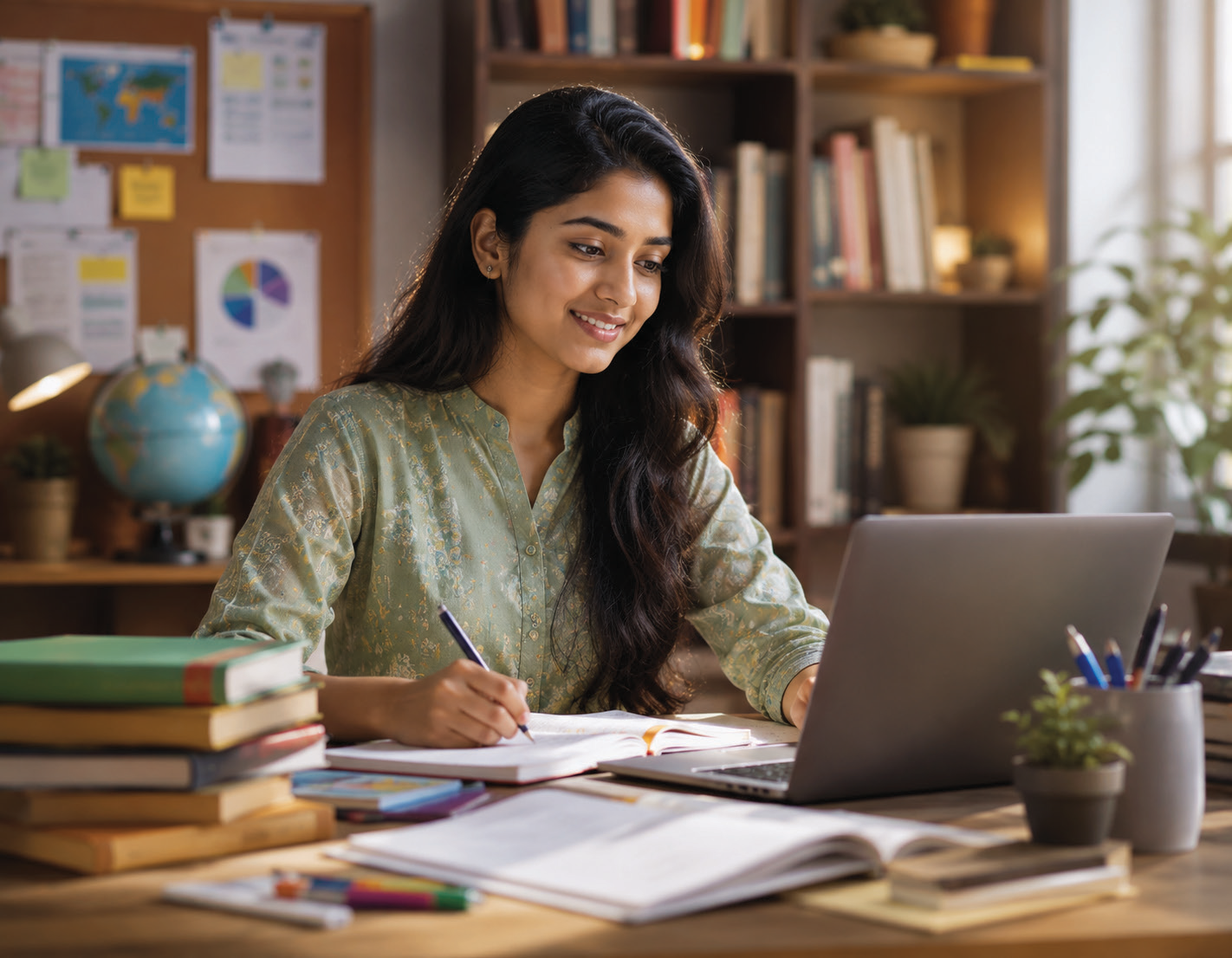 Student learning with a laptop